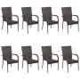 9-teiliges Garten-Esszimmergarnitur aus braunem Rattan von vidaXL, Gartensets - Ref: Foro24-3072504, Preis: 662,54 €, Rabatt: %