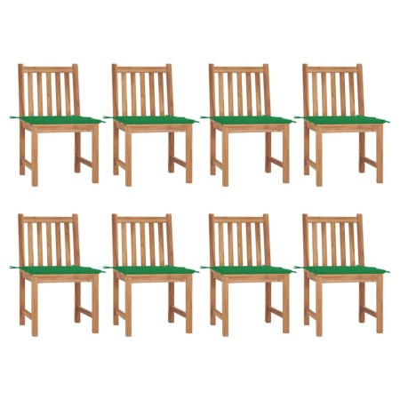 Gartenstühle 8 Einheiten aus Teakholz mit Kissen von vidaXL, Gartenstühle - Ref: Foro24-3073147, Preis: 977,01 €, Rabatt: %