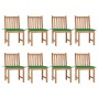 Gartenstühle 8 Einheiten aus Teakholz mit Kissen von vidaXL, Gartenstühle - Ref: Foro24-3073147, Preis: 977,01 €, Rabatt: %