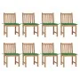 Sillas de jardín 8 unidades madera de teca con cojines de vidaXL, Sillas de jardín - Ref: Foro24-3073147, Precio: 885,60 €, D...