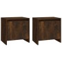 Mesita noche 2 uds madera ingeniería roble ahumado 45x34x44,5cm de vidaXL, Mesitas de noche - Ref: Foro24-813045, Precio: 40,...