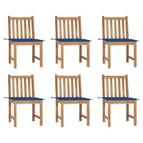 Garden chairs 6 units with solid teak wood cushions by vidaXL, Garden chairs - Ref: Foro24-3073125, Price: 675,10 €, Discount: %