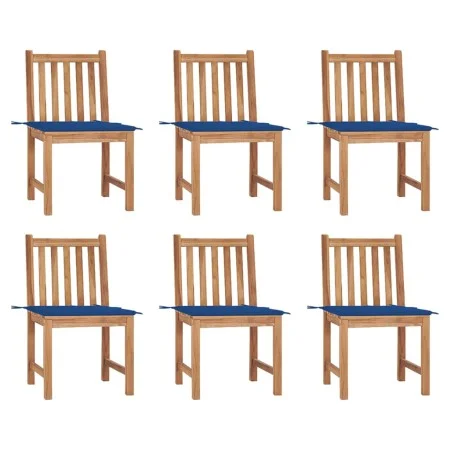 Garden chairs 6 units with solid teak wood cushions by vidaXL, Garden chairs - Ref: Foro24-3073125, Price: 675,10 €, Discount: %