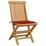 Gartenstühle 8 Einheiten aus massivem Teakholz mit roten Kissen von vidaXL, Gartenstühle - Ref: Foro24-3072923, Preis: 494,66...