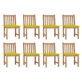 Gartenstühle 8 Einheiten aus Teakholz mit Kissen von vidaXL, Gartenstühle - Ref: Foro24-3073153, Preis: 956,98 €, Rabatt: %