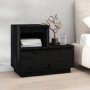 Nachttische 2 Stück aus massivem schwarzem Kiefernholz 60x34x51 cm von vidaXL, Nachttische - Ref: Foro24-814383, Preis: 102,1...