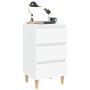 Mesita de noche con patas de madera maciza blanca 40x35x69 cm de vidaXL, Mesitas de noche - Ref: Foro24-805887, Precio: 63,74...