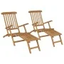 Sonnenliegen mit Fußstütze 2 Einheiten aus massivem Teakholz von vidaXL, Liegen - Ref: Foro24-3073291, Preis: 428,16 €, Rabat...