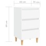 Nachttisch mit weißen Massivholzbeinen 40x35x69 cm von vidaXL, Nachttische - Ref: Foro24-805887, Preis: 63,83 €, Rabatt: %