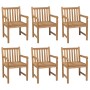 Gartenstühle 6 Stk. Kissen aus massivem Teakholz grün von vidaXL, Gartenstühle - Ref: Foro24-3073051, Preis: 1,00 €, Rabatt: %