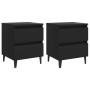 Mesitas de noche 2 uds madera contrachapada negro 40x35x50 cm de vidaXL, Mesitas de noche - Ref: Foro24-805872, Precio: 89,58...