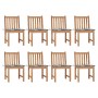 Sillas de jardín 8 unidades madera de teca con cojines de vidaXL, Sillas de jardín - Ref: Foro24-3073156, Precio: 921,27 €