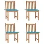 Garden chairs 4 units solid teak wood with cushions by vidaXL, Garden chairs - Ref: Foro24-3073092, Price: 434,90 €, Discount: %