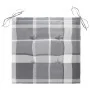 Garden chairs 4 units solid teak wood with gray checkered cushions by vidaXL, Garden chairs - Ref: Foro24-3073018, Price: 593...