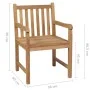 Garden chairs 4 units solid teak wood with gray checkered cushions by vidaXL, Garden chairs - Ref: Foro24-3073018, Price: 593...