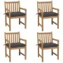 Gartenstühle 4 Stück Teakholz und anthrazitgraue Kissen von vidaXL, Gartenstühle - Ref: Foro24-3073019, Preis: 596,81 €, Raba...