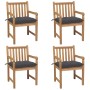 Gartenstühle 4 Stück Teakholz und anthrazitgraue Kissen von vidaXL, Gartenstühle - Ref: Foro24-3073019, Preis: 621,94 €, Raba...