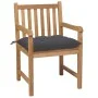 Gartenstühle 4 Stück Teakholz und anthrazitgraue Kissen von vidaXL, Gartenstühle - Ref: Foro24-3073019, Preis: 596,81 €, Raba...