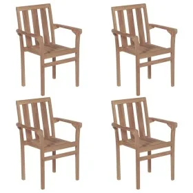 Stackable garden chairs, set of 4, made of solid teak wood. by vidaXL, Garden chairs - Ref: Foro24-3073376, Price: 475,68 €, ...