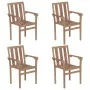 Stapelbare Gartenstühle 4 Einheiten massives Teakholz von vidaXL, Gartenstühle - Ref: Foro24-3073376, Preis: 475,68 €, Rabatt: %