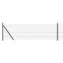 Reja con postes Gris 0.5 x 10 m Acero