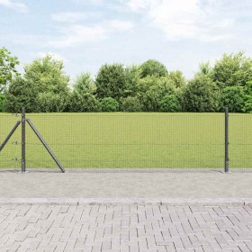 Reja con postes Gris 0.5 x 10 m Acero