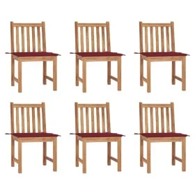 Garden chairs 6 units with solid teak wood cushions by vidaXL, Garden chairs - Ref: Foro24-3073124, Price: 660,41 €, Discount: %