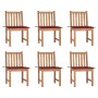 Gartenstühle 6 Einheiten mit massiven Teakholzkissen von vidaXL, Gartenstühle - Ref: Foro24-3073124, Preis: 678,31 €, Rabatt: %