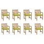 Garden chairs 8 pcs solid teak wood glossy green cushions by vidaXL, Garden chairs - Ref: Foro24-3073069, Price: 1,00 €, Disc...