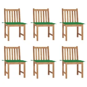 Sillas de jardín 6 unidades con cojines madera maciza de teca de vidaXL, Sillas de jardín - Ref: Foro24-3073120, Precio: 649,...
