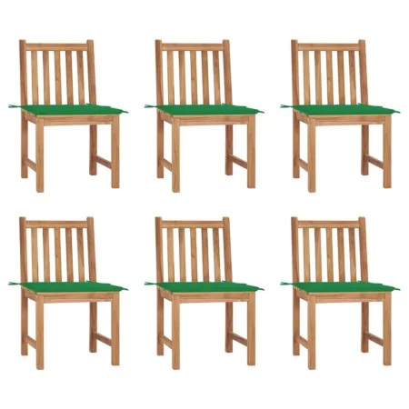 Garden chairs 6 units with solid teak wood cushions by vidaXL, Garden chairs - Ref: Foro24-3073120, Price: 649,72 €, Discount: %