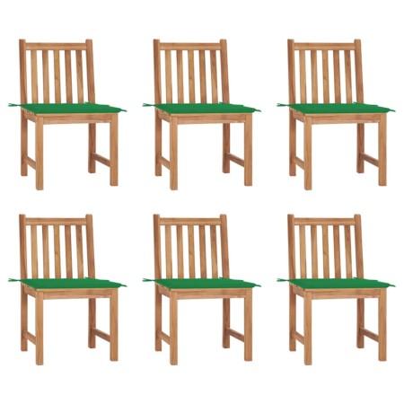 Gartenstühle 6 Einheiten mit massiven Teakholzkissen von vidaXL, Gartenstühle - Ref: Foro24-3073120, Preis: 667,05 €, Rabatt: %