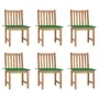 Garden chairs 6 units with solid teak wood cushions by vidaXL, Garden chairs - Ref: Foro24-3073120, Price: 649,72 €, Discount: %