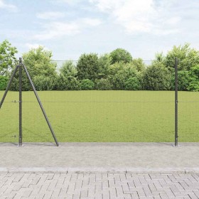 Reja con postes Gris 1.2 x 10 m Acero