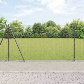 Reja con postes Gris 1.2 x 10 m Acero