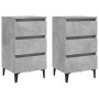 Nachttische 2 Stück betongraue Metallbeine 40x35x69 cm von vidaXL, Nachttische - Ref: Foro24-805914, Preis: 94,20 €, Rabatt: %
