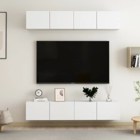 TV furniture 4 pcs white plywood 80x30x30 cm by vidaXL, TV Furniture - Ref: Foro24-3074451, Price: 185,00 €, Discount: %