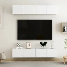 TV-Möbel 4 Stück weißes Sperrholz 80x30x30 cm von vidaXL, TV-Möbel - Ref: Foro24-3074451, Preis: 204,03 €, Rabatt: %