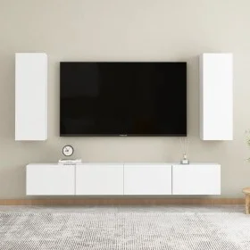 Wohnzimmermöbel 4 Stück Holzwerkstoff weiß von vidaXL, TV-Möbel - Ref: Foro24-3074455, Preis: 200,12 €, Rabatt: %