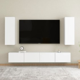 Wohnzimmermöbel 4 Stück Holzwerkstoff weiß von vidaXL, TV-Möbel - Ref: Foro24-3074455, Preis: 190,36 €, Rabatt: %