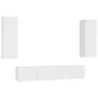 4-piece white engineered wood living room furniture by vidaXL, TV Furniture - Ref: Foro24-3074455, Price: 200,12 €, Discount: %