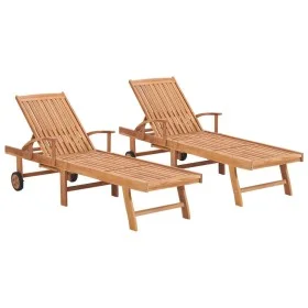 Sun loungers 2 units of solid teak wood by vidaXL, Loungers - Ref: Foro24-3073169, Price: 548,81 €, Discount: %