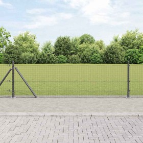 Reja con postes Gris 0.5 x 25 m Acero