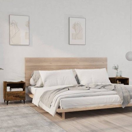 Nachttisch 2 Stück geräuchertes Eichensperrholz von vidaXL, Nachttische - Ref: Foro24-817304, Preis: 69,61 €, Rabatt: %