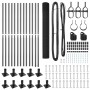 Reja con postes Gris 0.8 x 25 m Acero