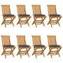 Garden chairs 8 pcs solid teak with anthracite gray cushions by vidaXL, Garden chairs - Ref: Foro24-3072932, Price: 500,98 €,...