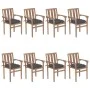 Stackable garden chairs 8 pcs solid teak wood with cushions by vidaXL, Garden chairs - Ref: Foro24-3073448, Price: 1,00 €, Di...
