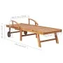 Sun loungers with table and cushion 2 units solid teak wood by vidaXL, Loungers - Ref: Foro24-3073174, Price: 590,96 €, Disco...