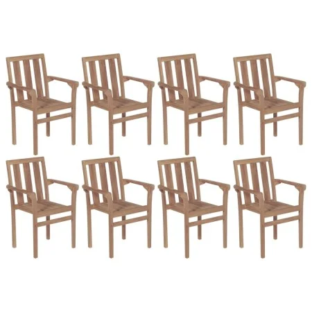Stapelbare Gartenstühle 8 Einheiten aus massivem Teakholz von vidaXL, Gartenstühle - Ref: Foro24-3073378, Preis: 1,00 €, Raba...
