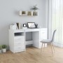 Glänzend weißer Schreibtisch aus Holzwerkstoff, 140 x 50 x 76 cm von vidaXL, Schreibtische - Ref: Foro24-3054786, Preis: 187,...